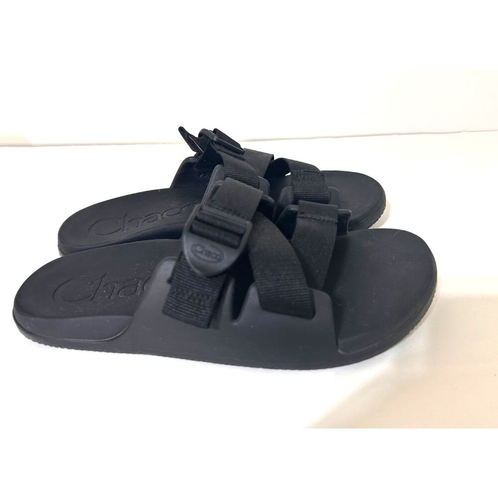 Chaco Chillos Sandals Women's Size 8 Thong Flip Flops Black Slides - Picture 2 of 8